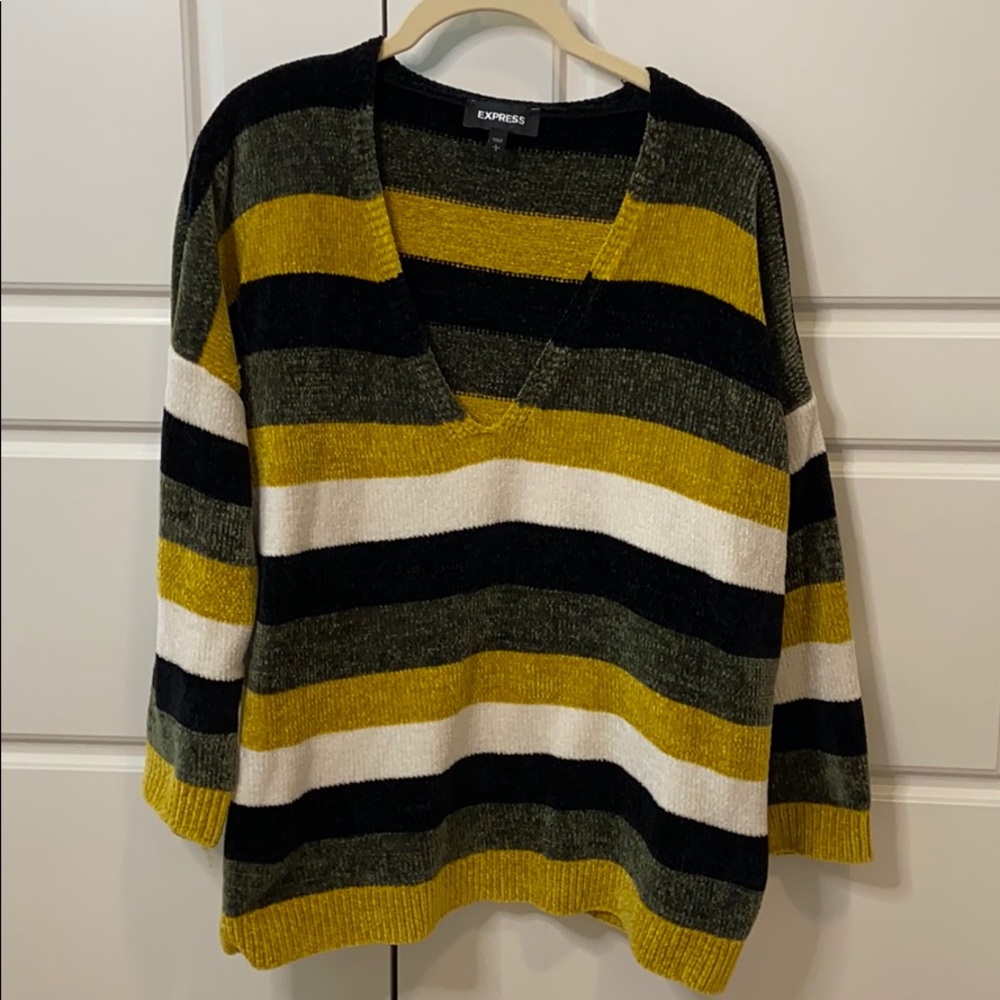 Express chenile striped sweater